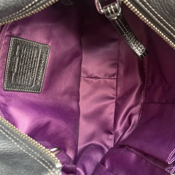 Authentic Coach Madison Tribeca East West Black Leather Tote Handbag #14111 - Picture 10 of 17